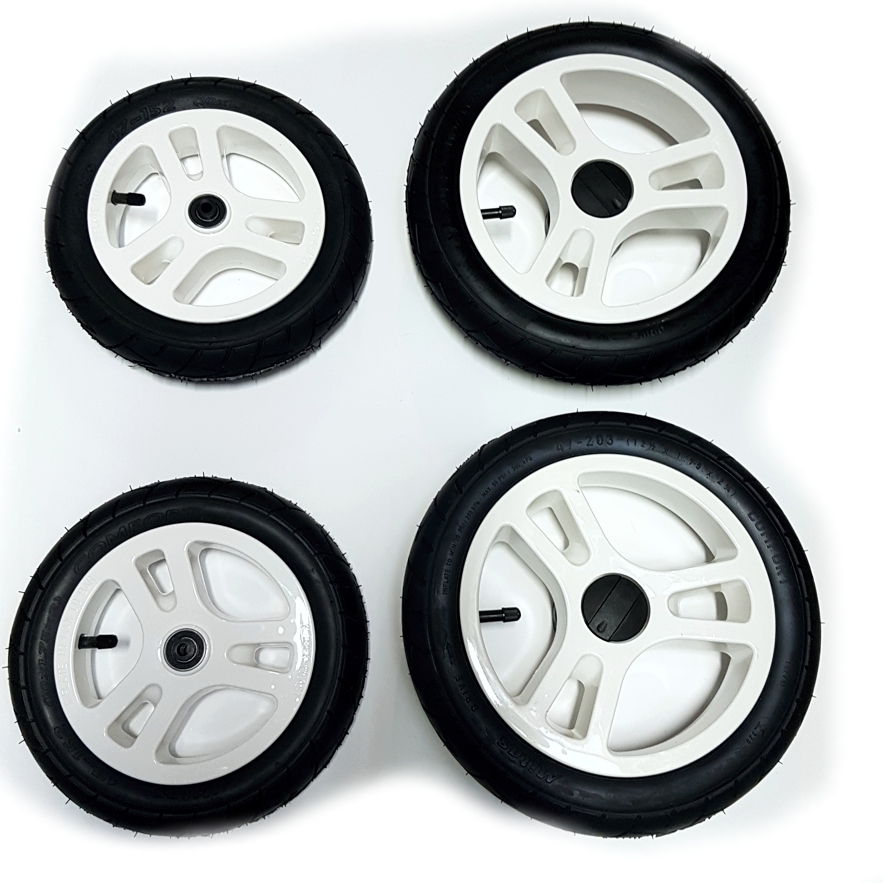 ND_sada kol na kočárek Euforie - bílé - nafukovací   euforia