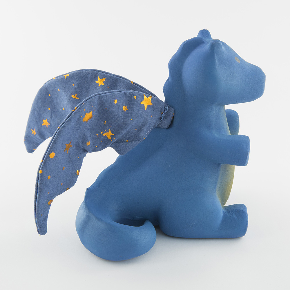 TIKIRI  Dráček modrý z přírodního kaučuku 13cm