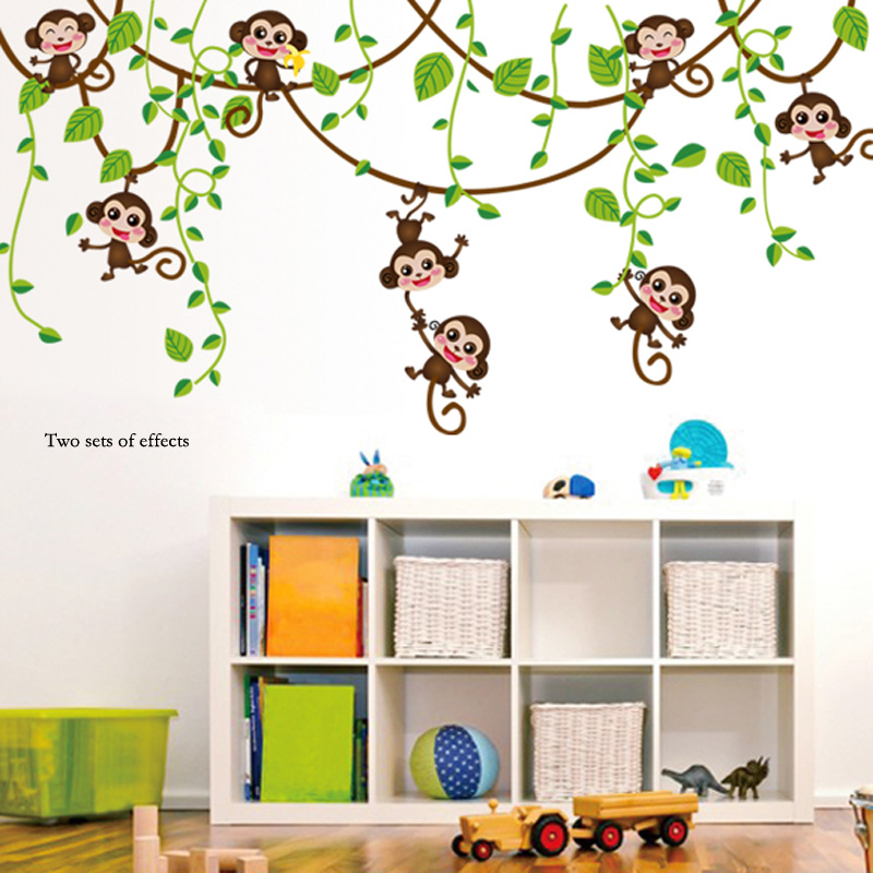 Samolepka Opice na liáně velká