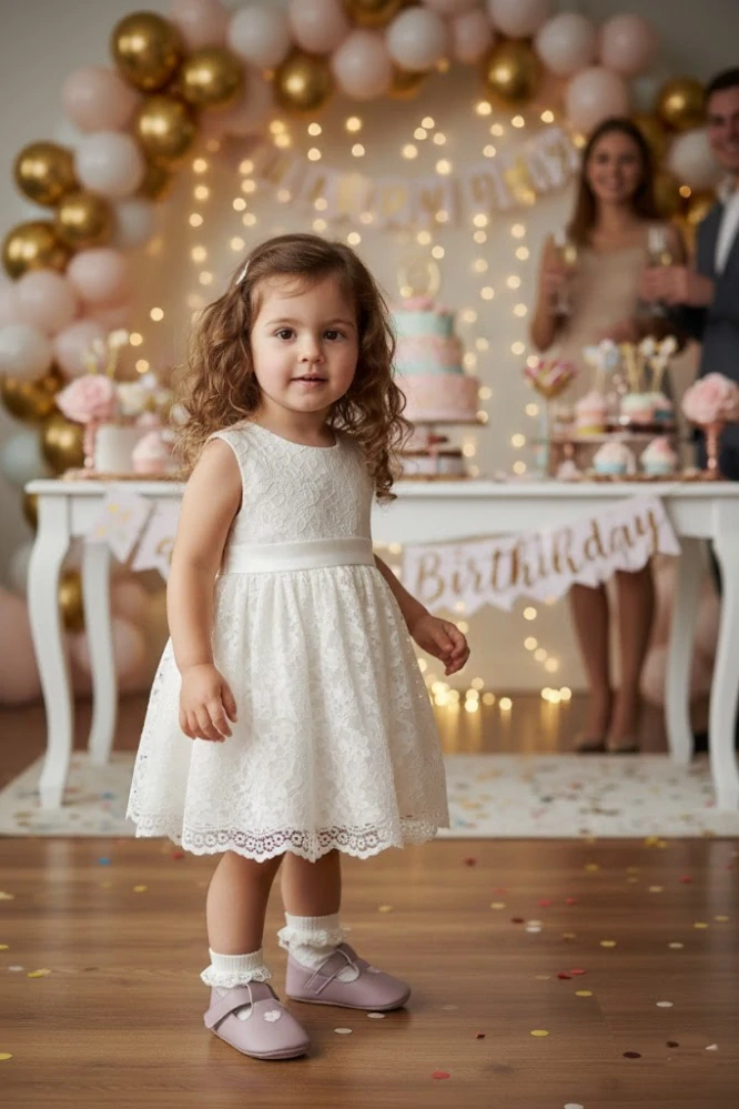 Dětské baleríny Herz- Srdce pastelově fialové ve. 17/18