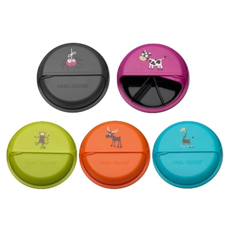 Carl Oscar Small SnackDISC 5komorový otočný zelený talíř na občerstvení - opička