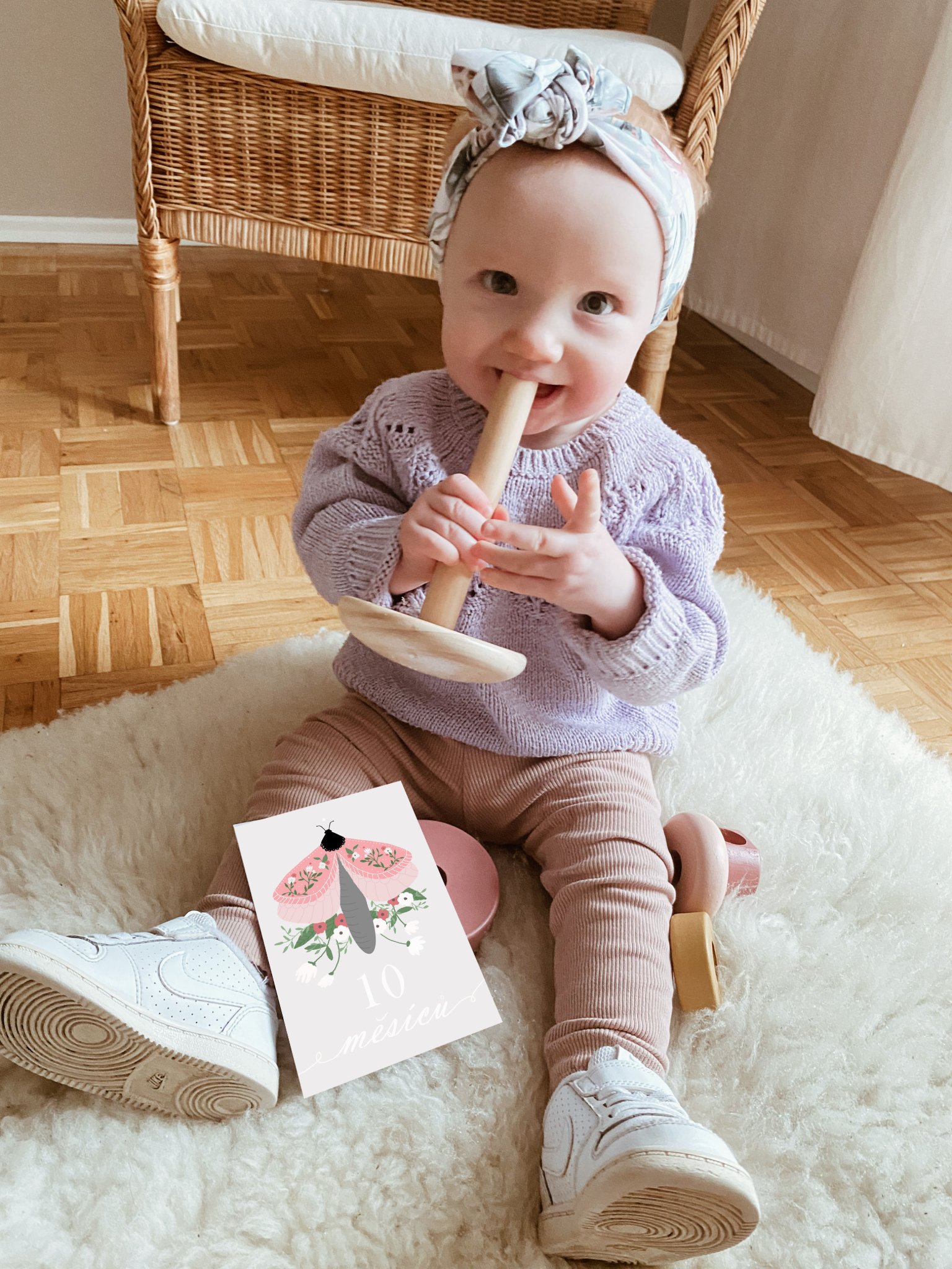 Milníkové kartičky děťátka - Floral