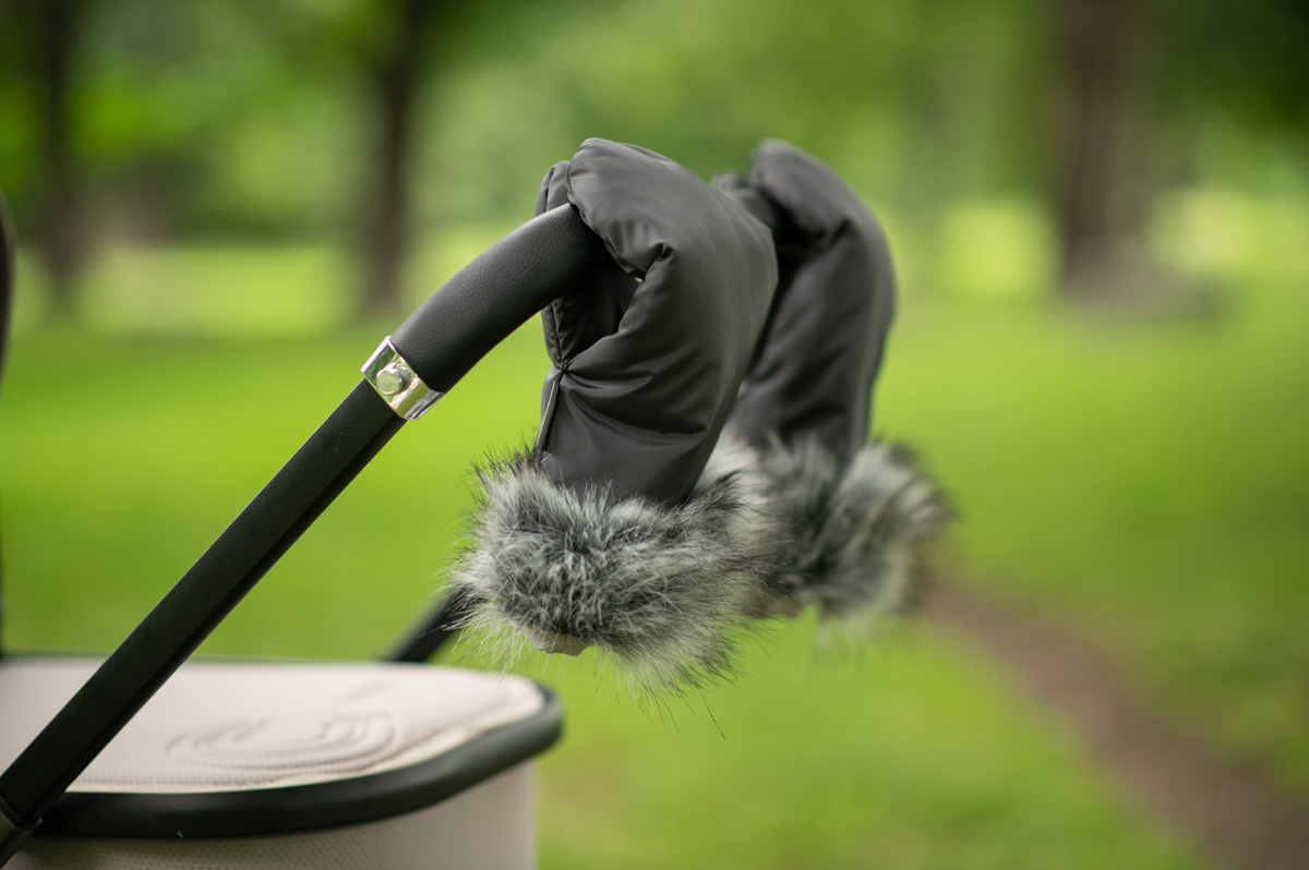 Zimní nepromokavé rukavice na kočárek FINGER -graphite