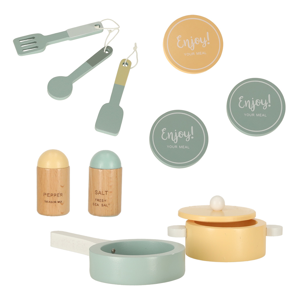 DŘEVĚNÁ KUCHYŇSKÁ LINKA MDF S NÁDOBÍM