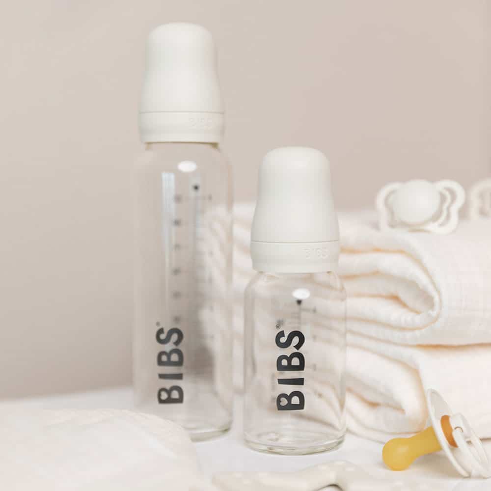 BIBS Baby Bottle skleněná lahev 110 ml  - blush