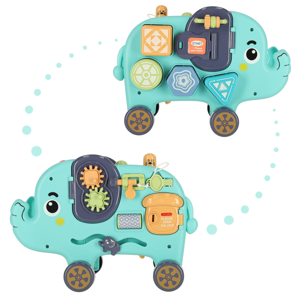 Interaktivní hračka Montessori SLON modrý