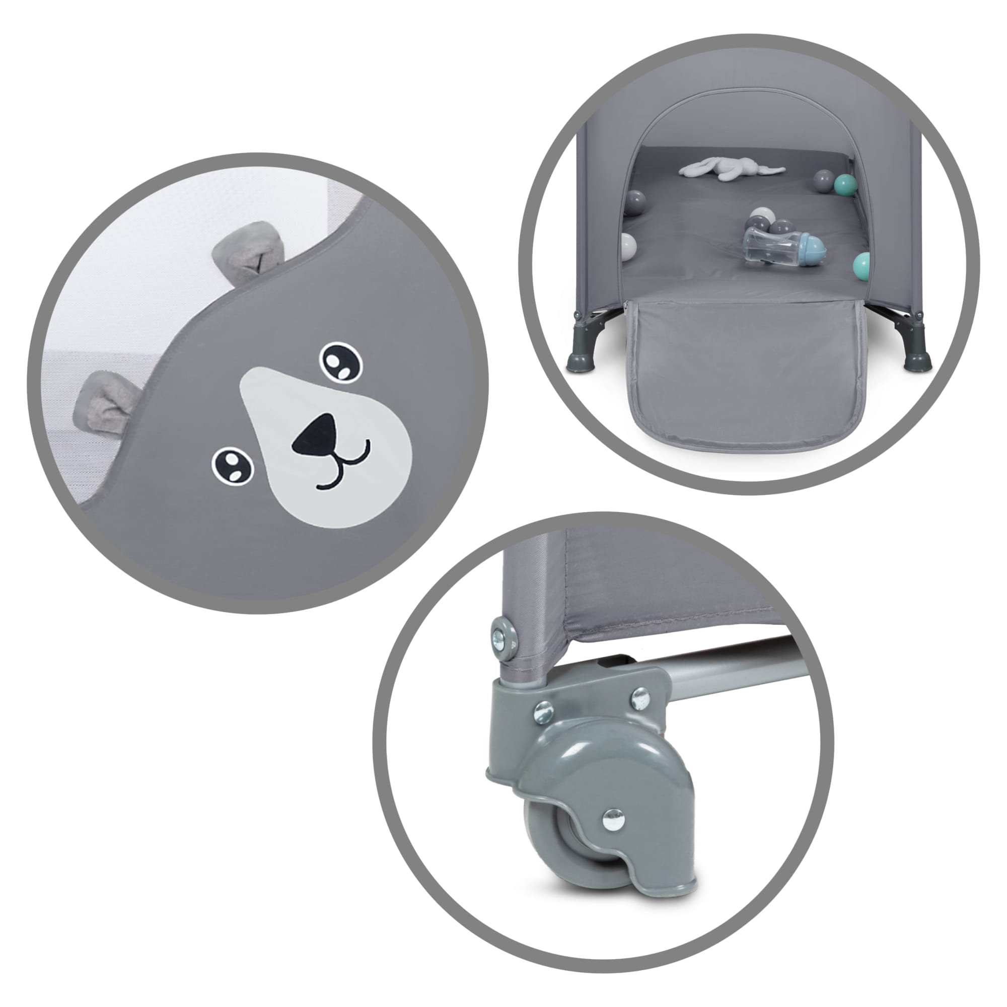 Cestovní postýlka KIDWELL BLISSY BASIK grey