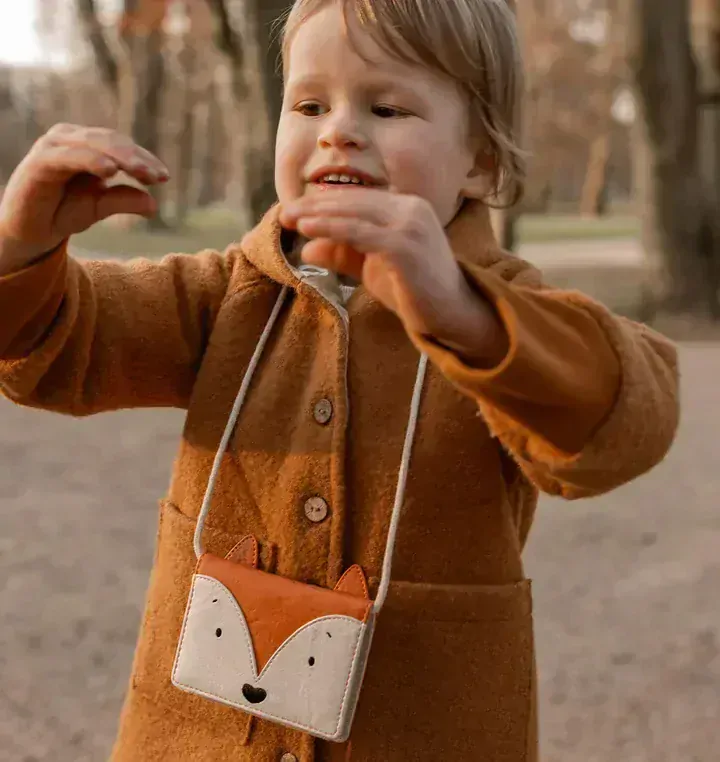 Dětská peněženka/taštička na krk z eco kůže Liška Lias