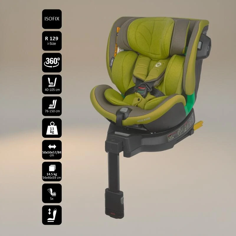 Autosedačka 0-36 kg 360° otočná Coccolle Mago Olive/Khaki