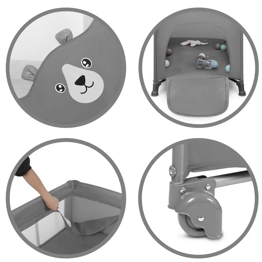 Cestovní postýlka KIDWELL BLISSY DUO grey