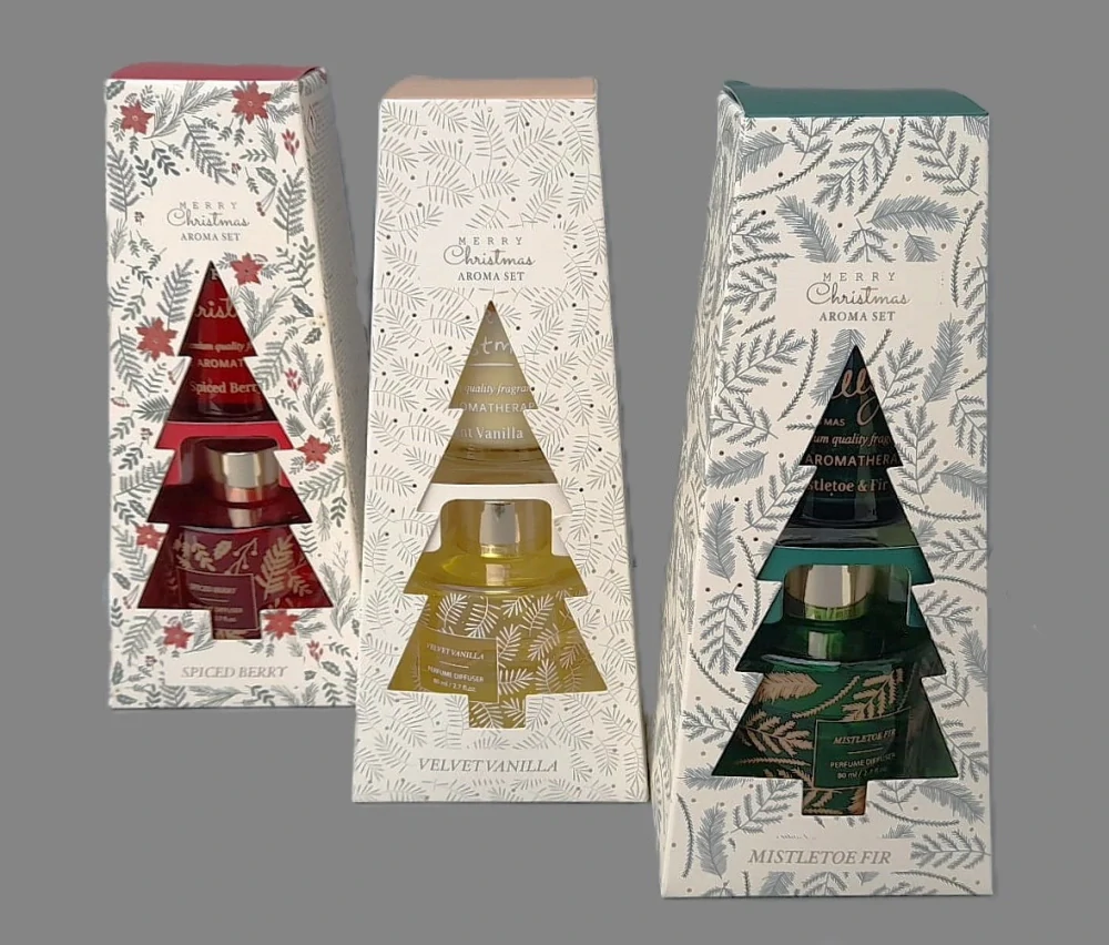 Difuzer + vonná svíčka v dárkovém balení VÁNOČNÍ