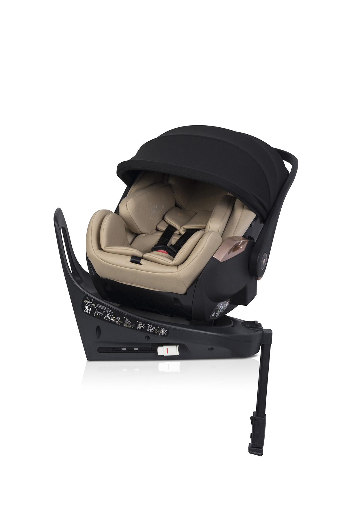 Autosedačka 0-13kg /40-87cm Cavoe AI Natural polohovatelná s isofixovou otočnou základnou