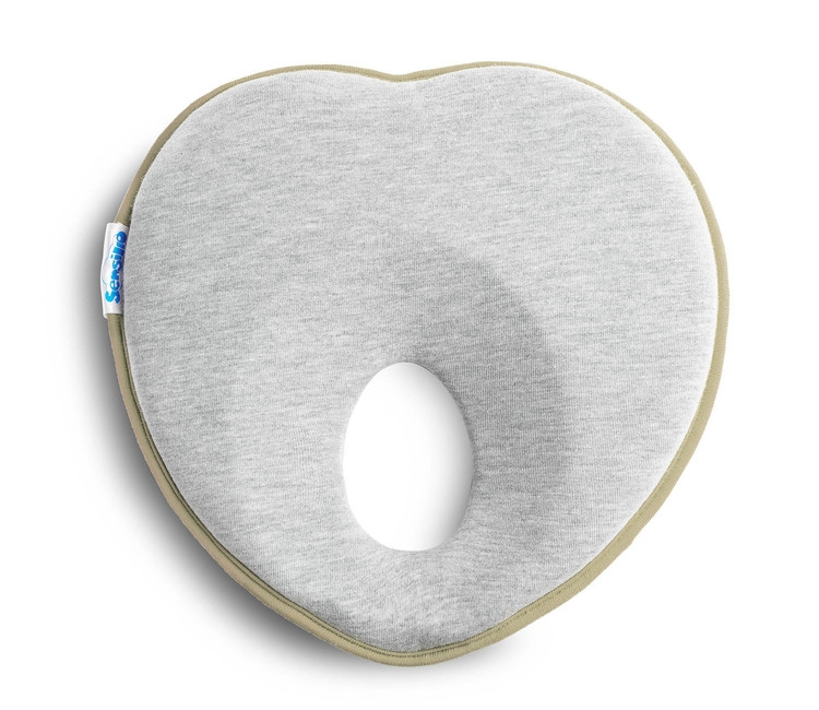 Ergonomický, tvarující polštářek pro miminko - šedá, béžová 