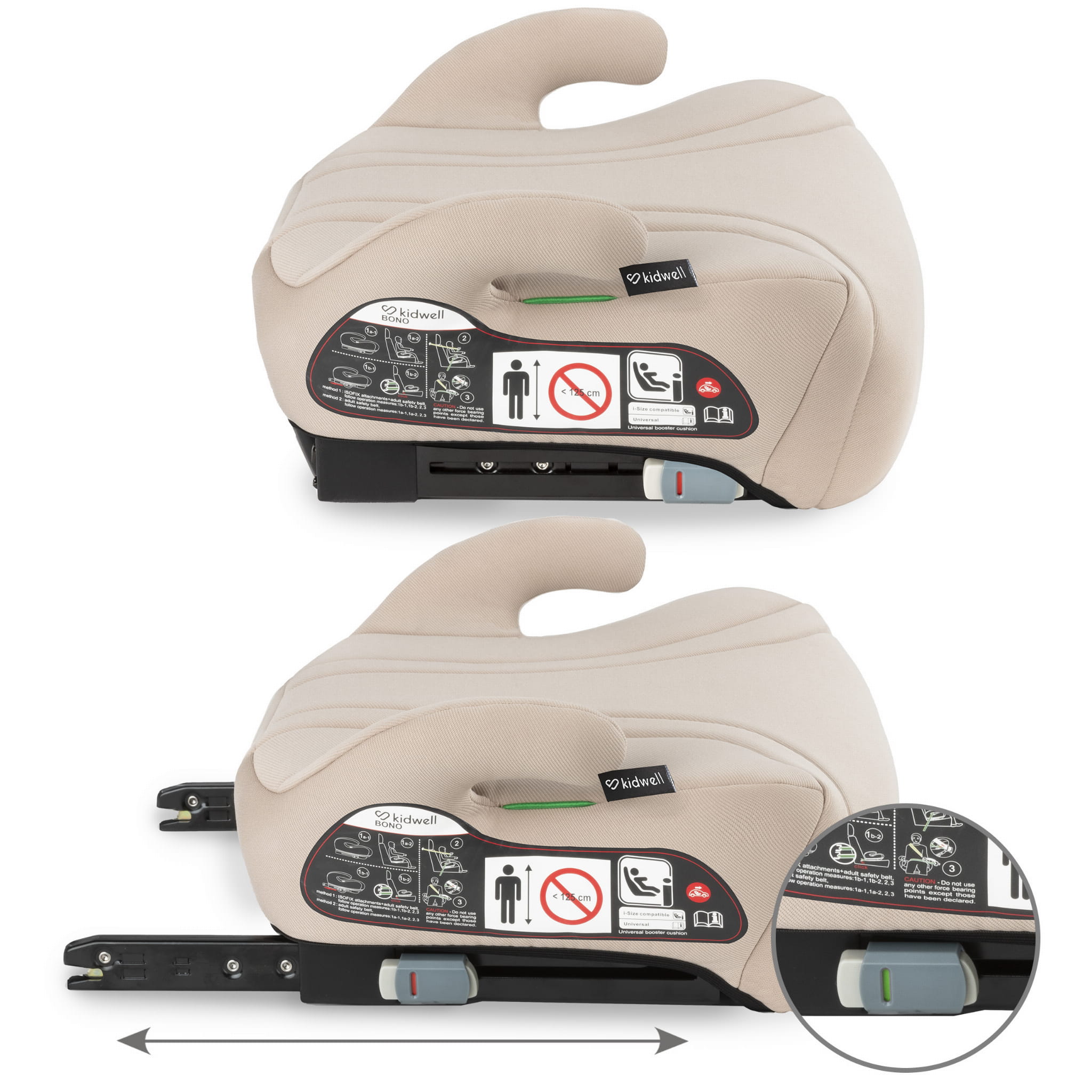 PODSEDÁK S I-SIZE KIDWELL BONO BÉŽOVÝ s isofixem pohodlný a porostorný
