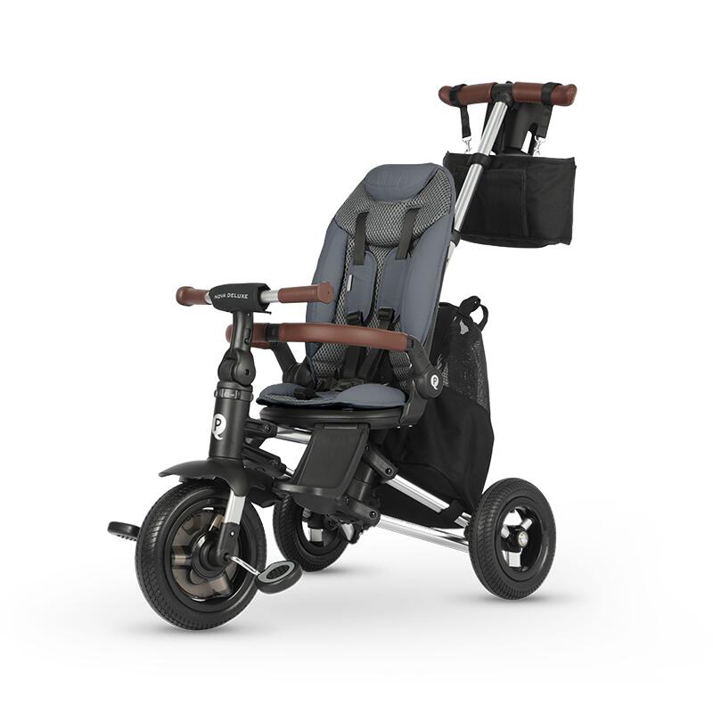 Qplay Nova Deluxe multifunkční skládací tříkolka s příslušenstvím grey