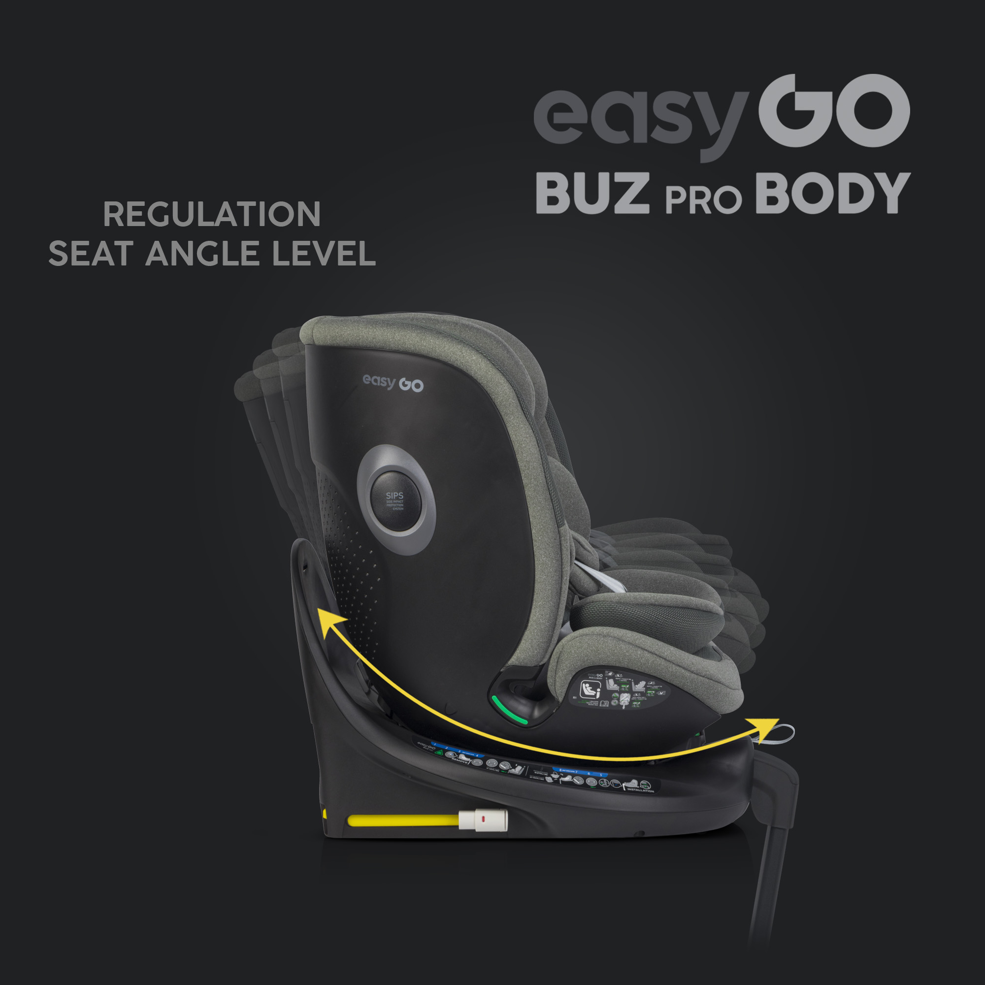 Sada autosedaček EasyGo Buz Pro a Buz Pro Body Greener 2v1 + otočná báze