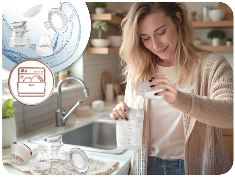 Třífázová elektrická odsávačka mléka Nukido NK-960 Beige