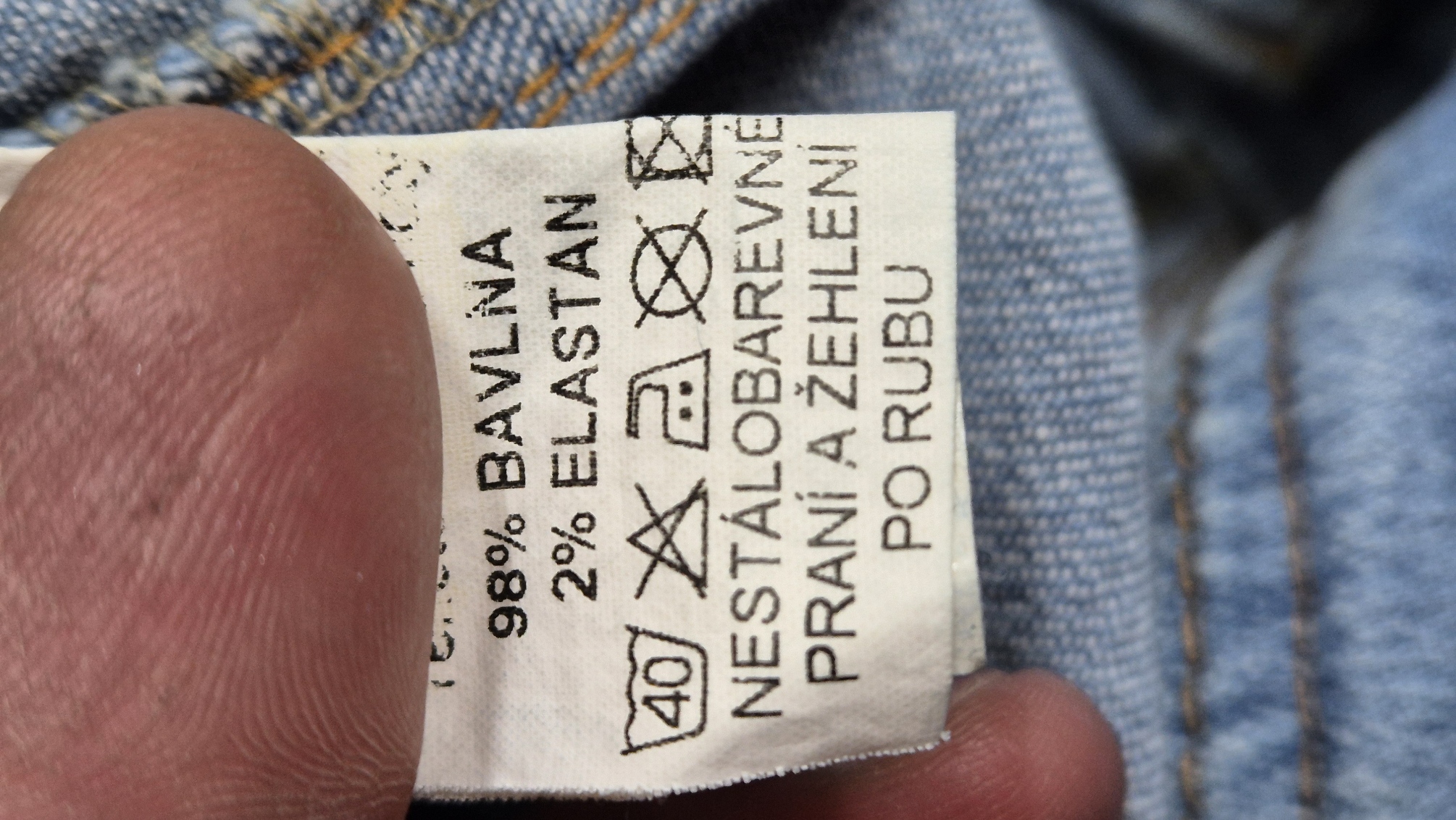 Těhotenská móda - těhotenské kalhoty s gumou v bříšku sv.modré jeans vel. 36