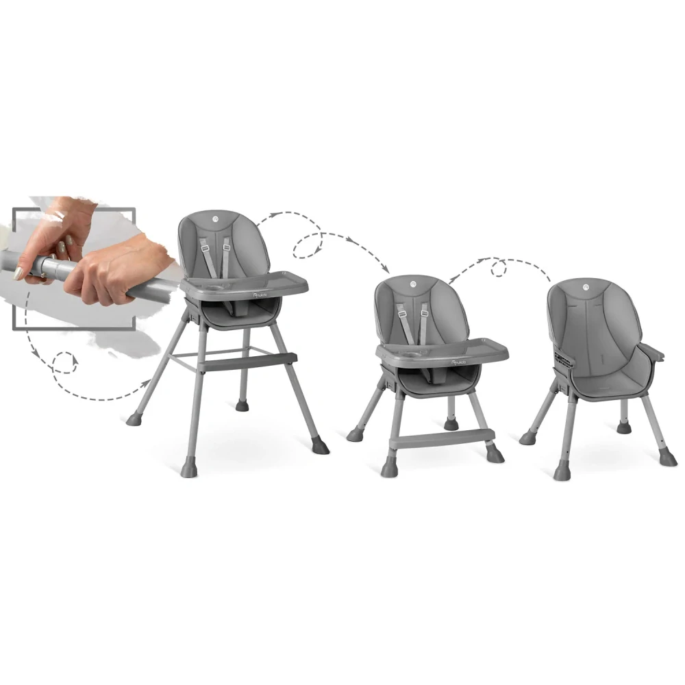 Dětská jídelní židlička Nukido Tilo šedá