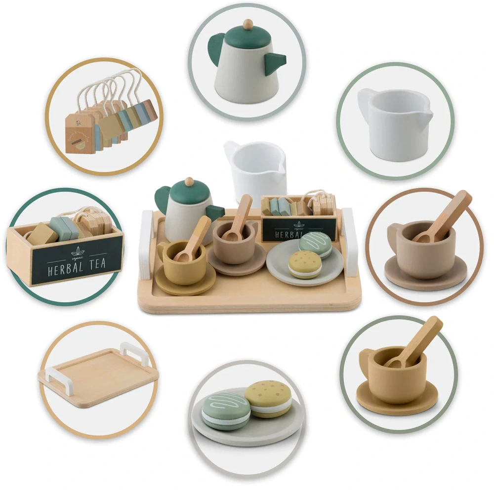 Dřevěná čajová souprava Nukido