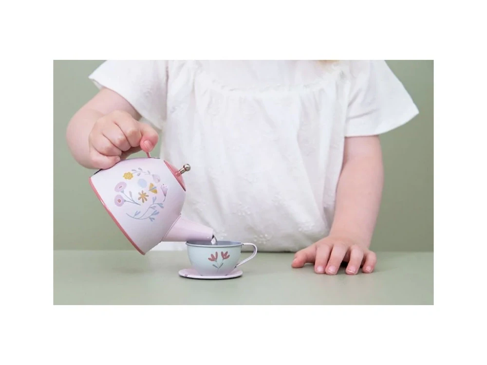 LITTLE DUTCH Čajový plechový set Čajový set Květiny a motýli  