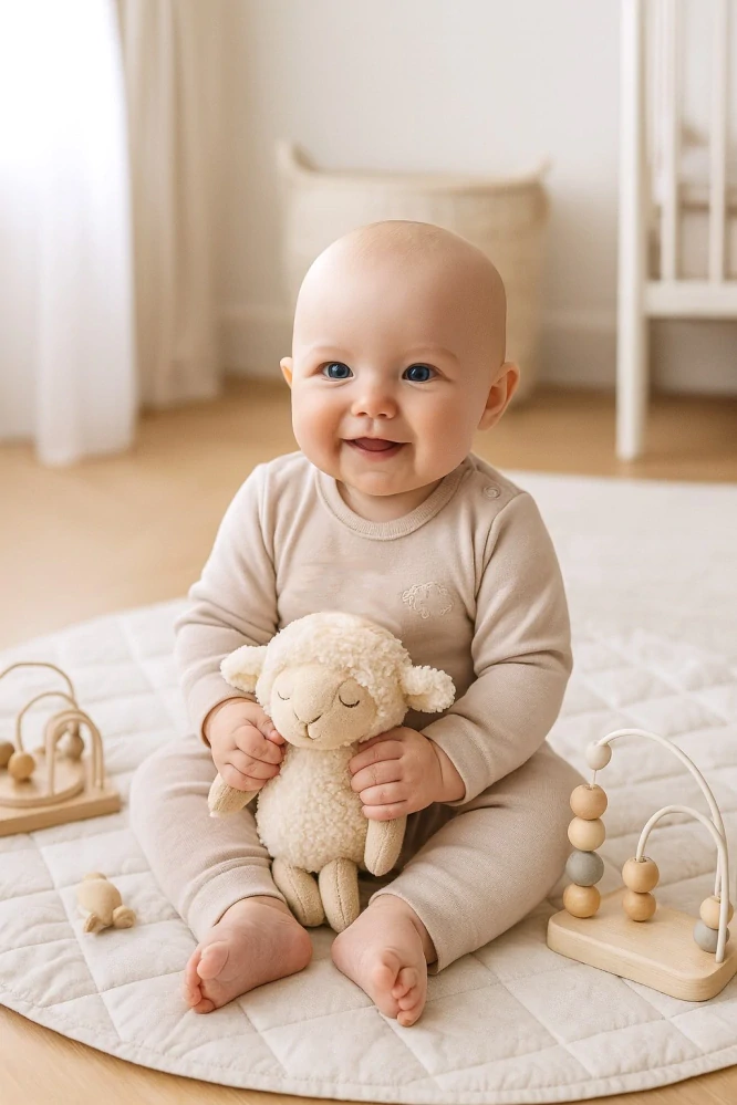 MERINO rostoucí body béžové vel. 80/86