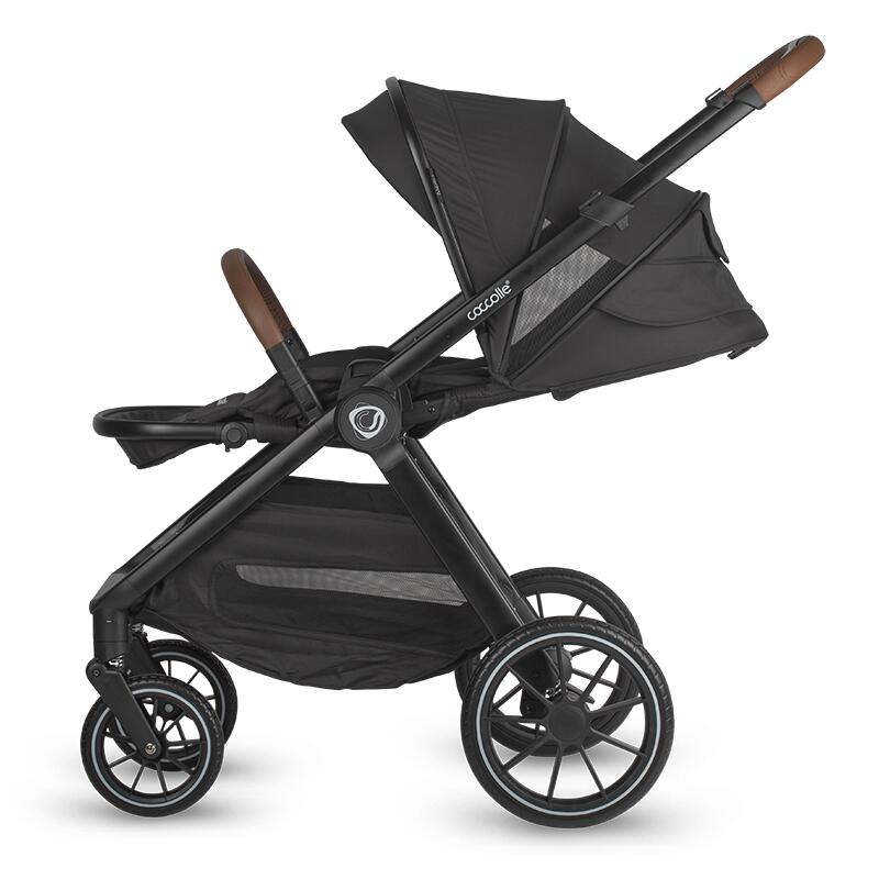 Kočárek Coccolle ASPEN 2v1 travel system Jet Black + autosedačka 0-13kg KNOX