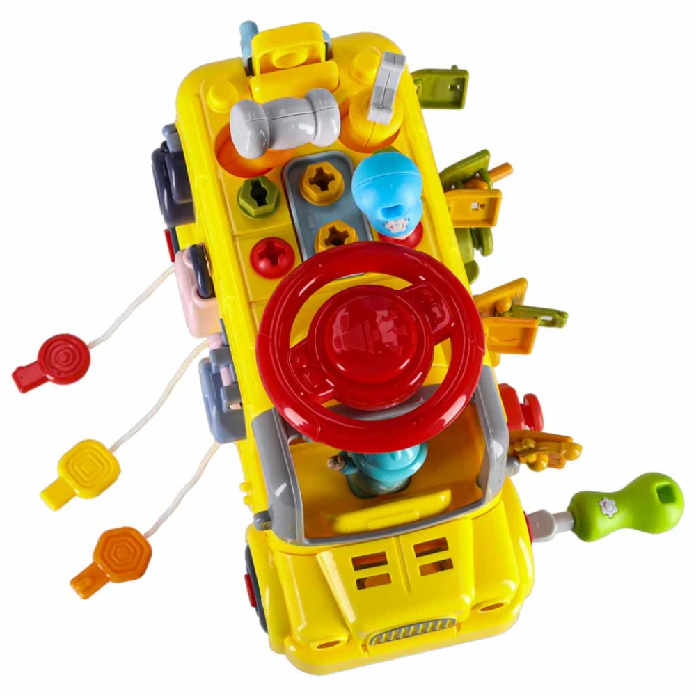 Vzdělávací Manipulační Autobus 50 dílů | Hračka na Šroubování pro Děti 3+ | Sada s Dětským Nářadím 