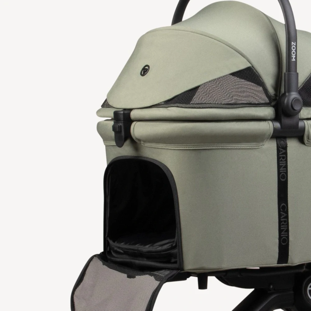 Luxusní kočárek Carinio Zoom Olive Pet S AUTOM/ZOOMEM/OLIVE