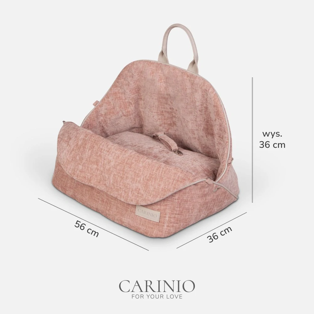 CARINIO AMIS 3v1 Blush - Pelíšek, přepravní taška, autosedačka pro zvířata
