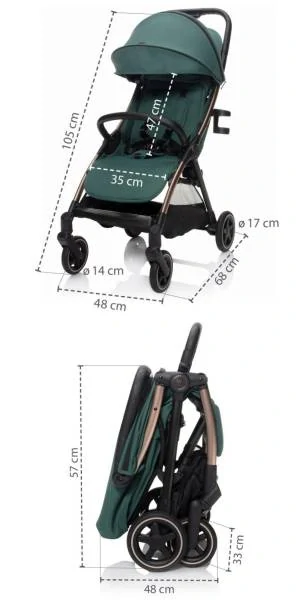 PŮJČOVNA - Sportovní kočárek ZOPA Kočárek Quiq 2, Antique Green/Black