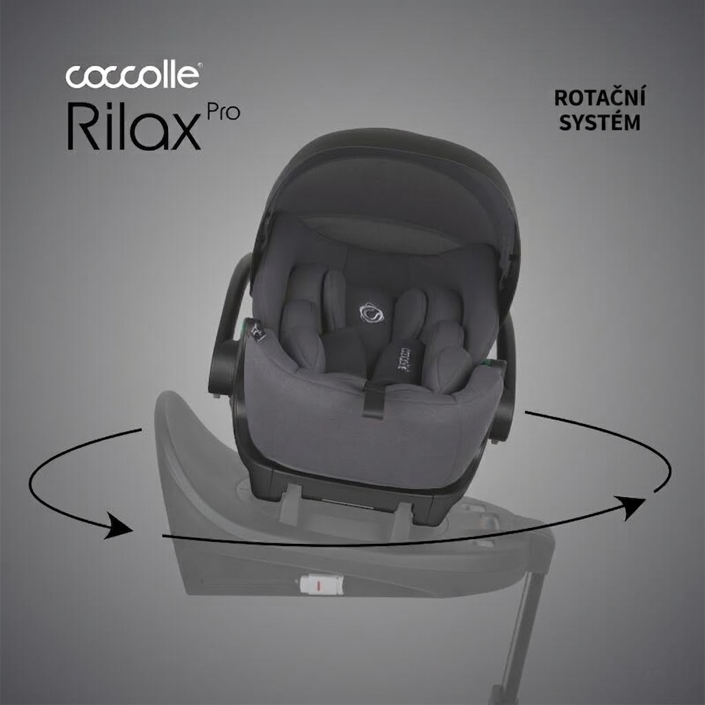 Polohovatelná autosedačka 0-13kg Coccolle Rilax Pro 2v1 i-Size System Greystone
