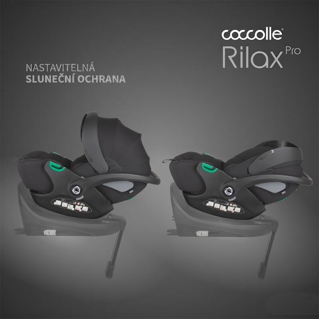 Polohovatelná autosedačka 0-13kg Coccolle Rilax Pro 2v1 i-Size System  jet black