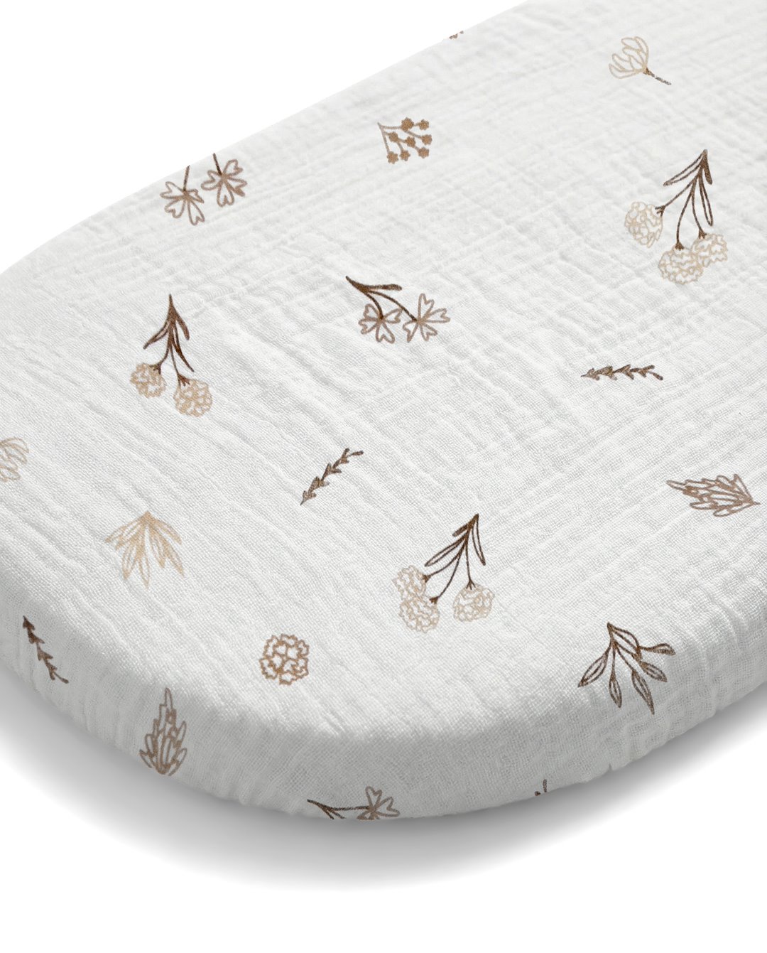 Sada mušelínových prostěradel do kočárku – Wild Flowers & Beige (2 ks)
