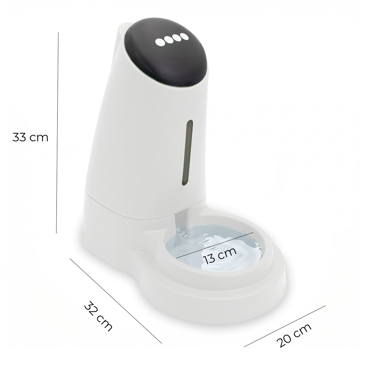 MilooPets Petportion Gravitační dávkovač vody pro psy a kočky 3,2 l – bílý