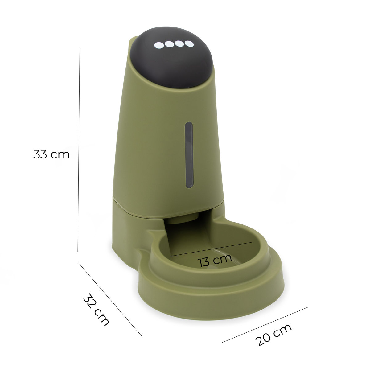 MilooPets Petportion Gravitační dávkovač krmiva pro psy a kočky 3,2 l – zelený
