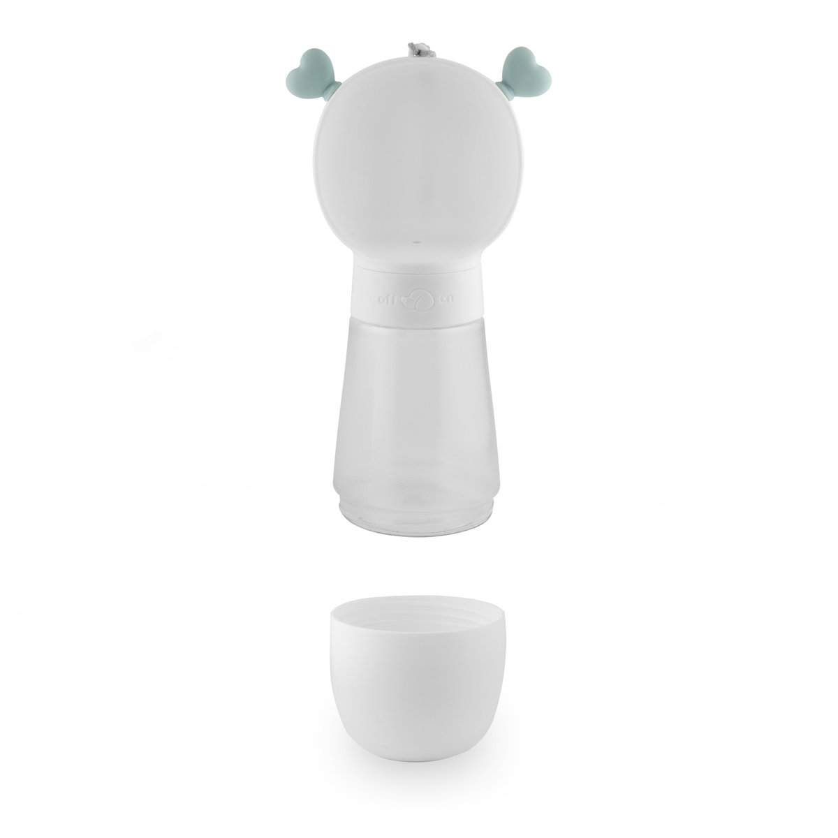 Cestovní láhev na vodu a granule pro psy a kočky MilooPets Amore Duo (350+180 ml) bílá