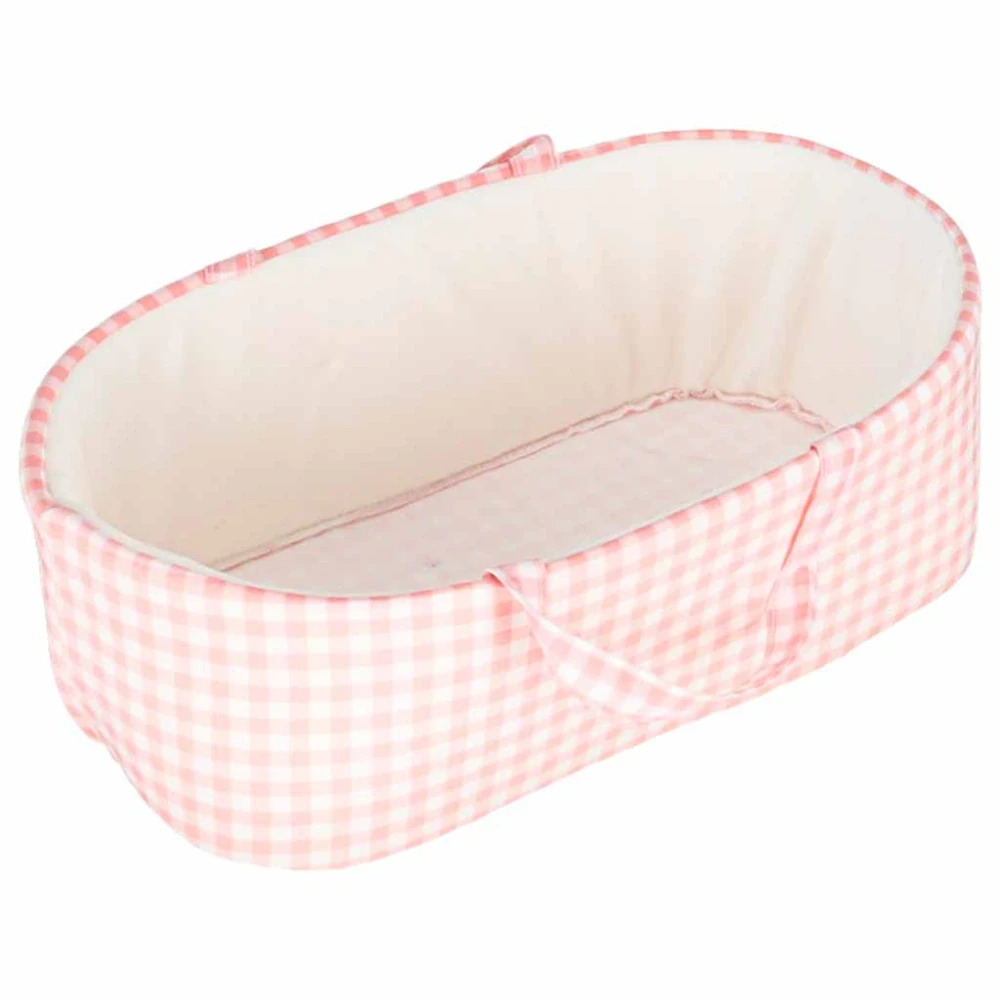 Realistická panenka miminko Lovely Baby 38cm v látkovém nosítku s králíčkem - růžová
