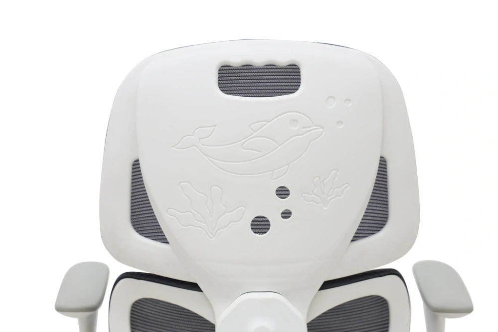 Dětská ergonomická otočná židle k psacímu stolu s podnožkou - šedá