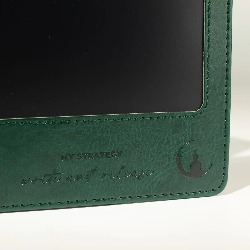 Zápisník s LCD mazací obrazovkou kožený - Zelený