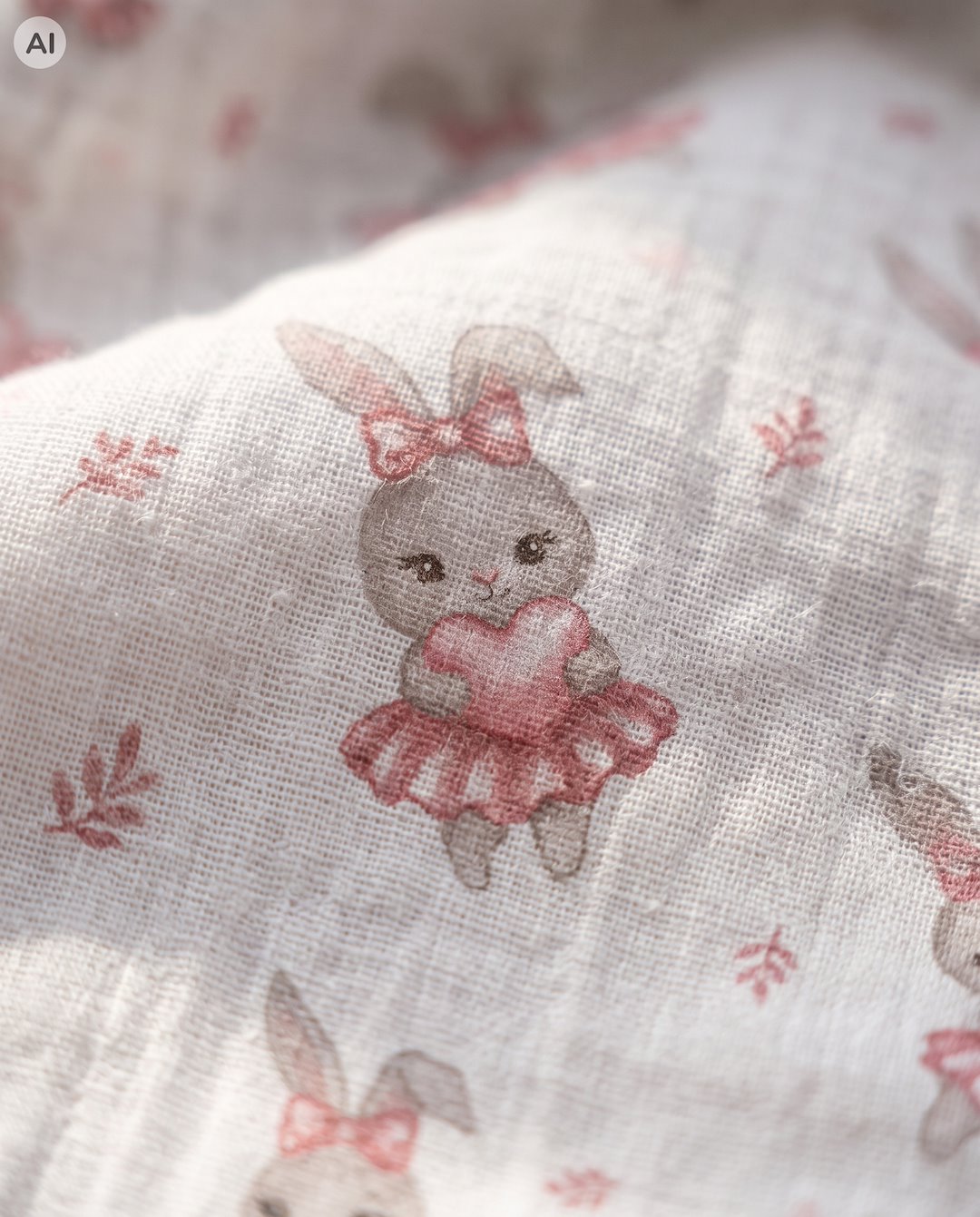 Zavinovačka mušelínová Vintage Bunny Baby – Růžová