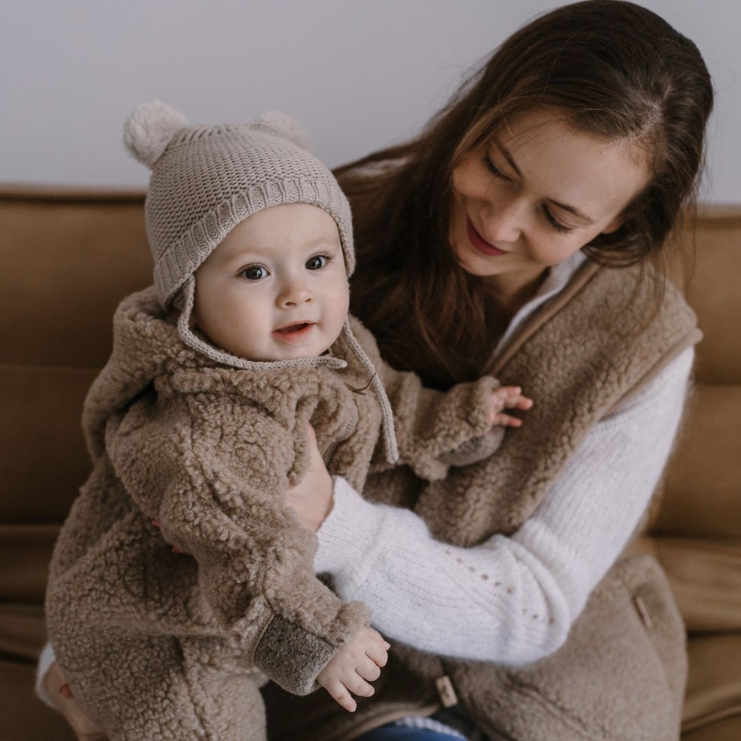 Dětský vlněný overal Nevada Premium hnědý - vel.50/56