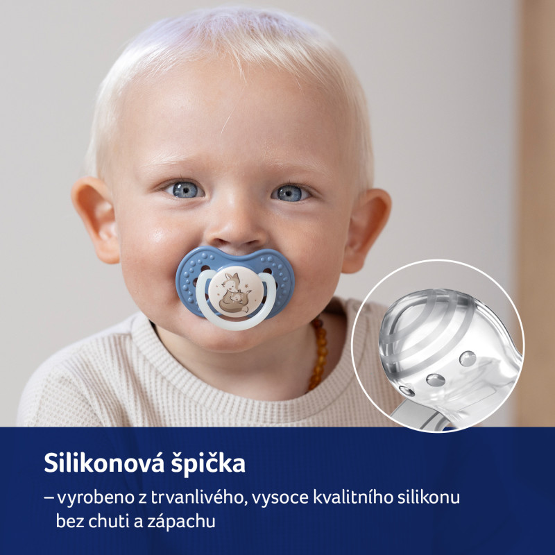 LOVI Dudlík silikonový dynamický NIGHT&DAY 18m+ 2ks holka