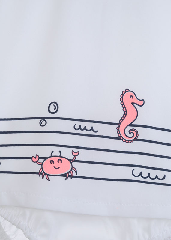 Dívčí bílé šatečky zn. Losan-  mořský svět