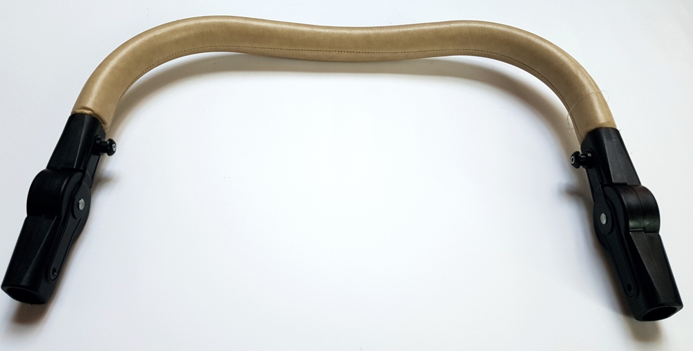 ND_ rukojeť na kočárek potažená Eco kůží s klouby - béžová LUX 46cm madlo