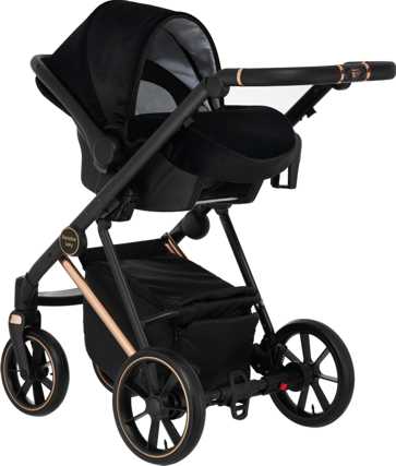 Kombinovaný kočárek Paradise Baby VR velur - black 03