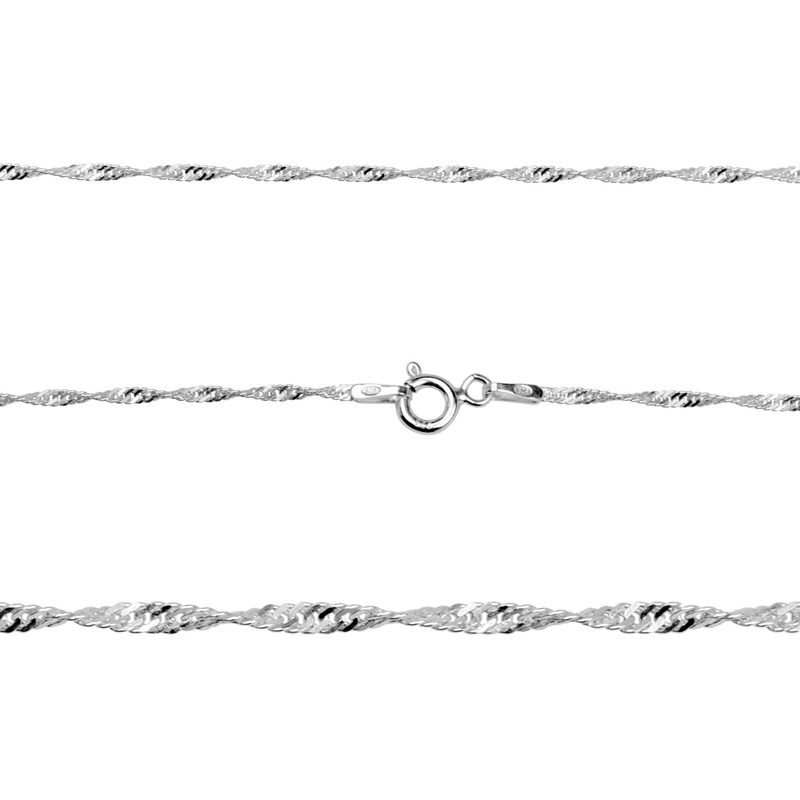 Stříbrný přívěsek noha s řetízkem s bílým zirkonem, stříbro rytina 925