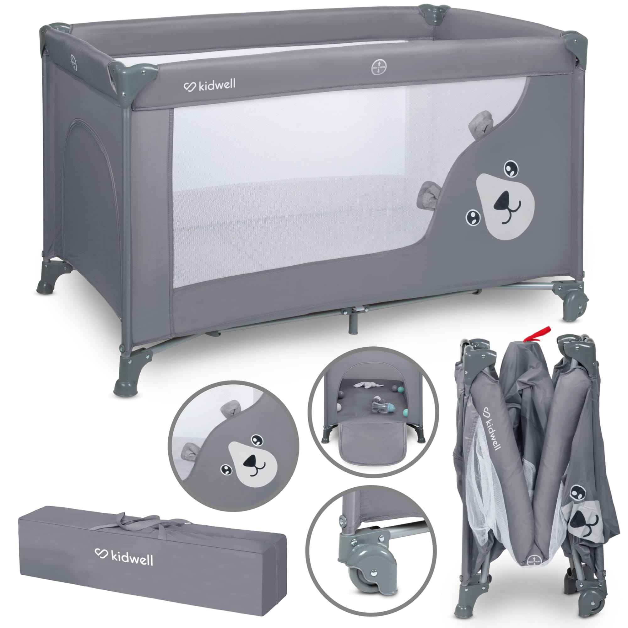 Cestovní postýlka KIDWELL BLISSY BASIK grey
