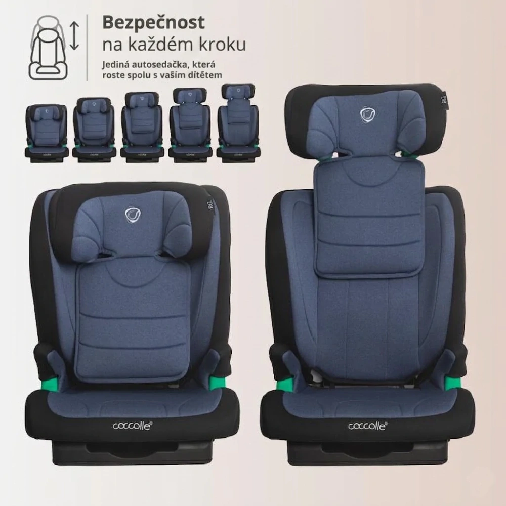 Autosedačka s isofixem, i-Size 100-150 cm Coccolle Eris Rock blue