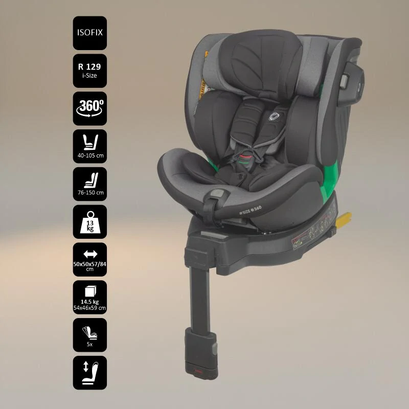 Autosedačka 0-36 kg 360° otočná Coccolle Mago natural grey